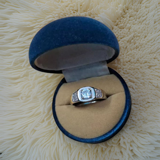 Cz Single Stone Gents Ring