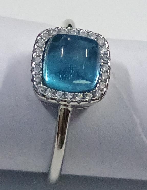 Dyed Aquamarine Ring