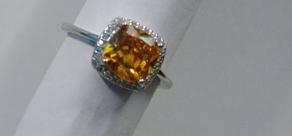 Dyed Citrine Swarovski Ring