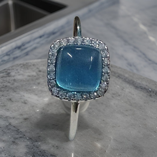 Dyed Aquamarine Ring